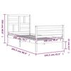 vidaXL Massivholzbett mit Kopfteil Wei&szlig; 100x200 cm