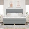 vidaXL Boxspringbett mit Matratze Hellgrau 180 x 200 cm Stoff