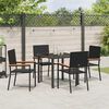 vidaXL Garten Essgruppe mit Kissen 5 pcs Schwarz Poly-Rattan