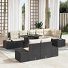vidaXL Garten-Sofa-Set mit Kissen mit Speicher 9 pcs Schwarz und Creme