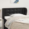 vidaXL Kopfteil mit Ohren Schwarz 83x23x78/88 cm Kunstleder