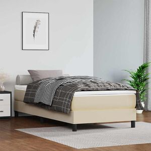vidaXL Taschenfederkernmatratze Mittel Creme 100x200x20 cm Kunstleder