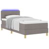 vidaXL LED Boxspringbett mit Matratze mit LED Taupe 90 x 200 cm Stoff