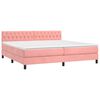 vidaXL Boxspringbett mit Matratze Rosa 200x200 cm Samt