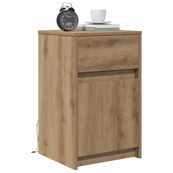 vidaXL LED Nachttisch 2 pcs Artisan-Eiche 38 x 34 x 61 cm
