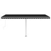 vidaXL Markise Manuell Einziehbar mit LED 500x300 cm Anthrazit