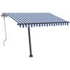 vidaXL Markise Manuell Einziehbar mit LED 350x250 cm Blau und Wei&szlig;