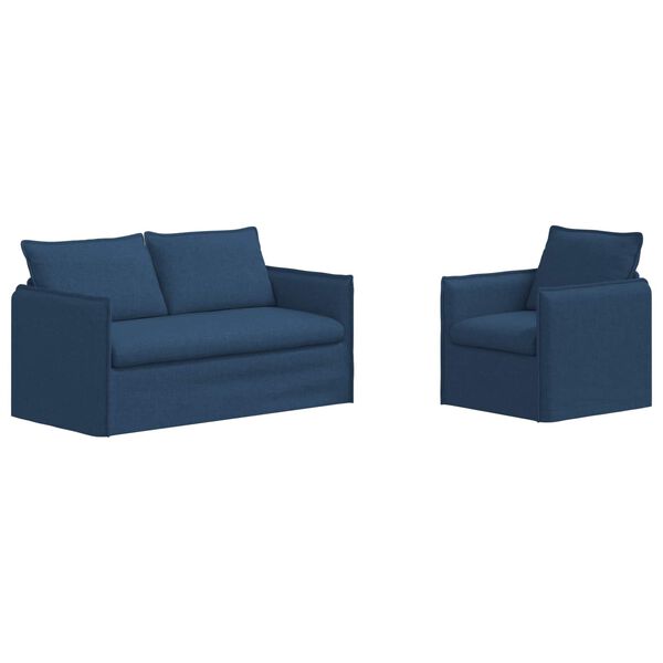 vidaXL Sofa 2 pcs Blau Gesamtabmessungen: 156 x 82 x 85 cm (B x T x H)