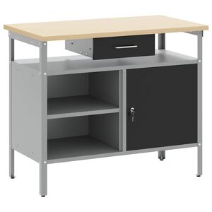 vidaXL Werkbank mit Schubladen Schwarz und Grau 100 x 55 x 85 cm