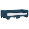 vidaXL Tagesbett Ausziehbar mit Matratzen Blau 90x200 cm Samt