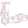 vidaXL TV-Wandm&ouml;bel mit LED 4 pcs Schwarz Eichen-Optik Holzwerkstoff