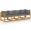 vidaXL 4-Sitzer-Gartensofa mit Auflage Akazie Massivholz