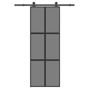 vidaXL Schiebet&uuml;r mit Beschlag 76x205 cm Hartglas & Aluminium
