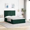 vidaXL Ottoman-Bett mit Matratzen & LEDs Dunkelgr&uuml;n 140x200 cm Samt