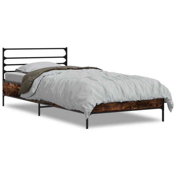 vidaXL Bettgestell R&auml;uchereiche 90x200 cm Holzwerkstoff und Metall