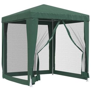 vidaXL Partyzelt mit 4 Mesh-Seitenw&auml;nden Gr&uuml;n 2x2 m HDPE