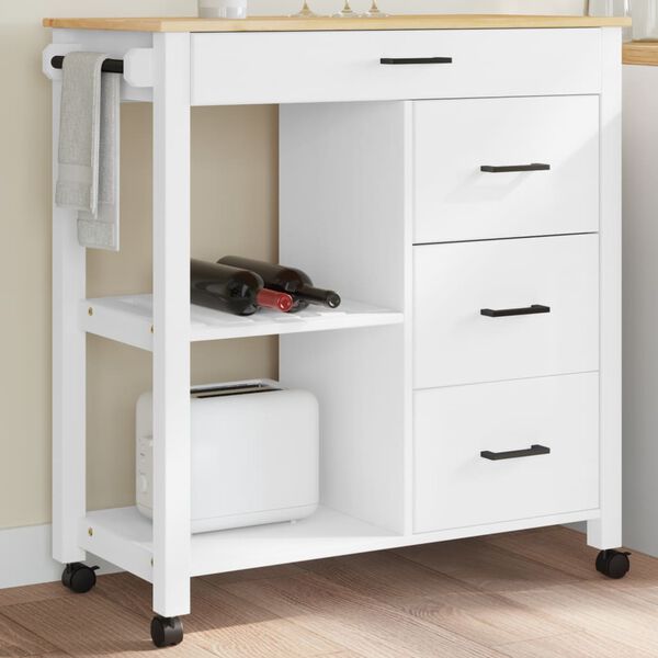 vidaXL K&uuml;chenwagen MONZA 84x40x88,5 cm Massivholz Kiefer