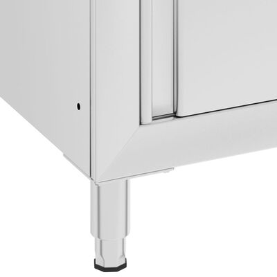 vidaXL Gastro-Arbeitstisch mit Schrank 60x60x96 cm Edelstahl