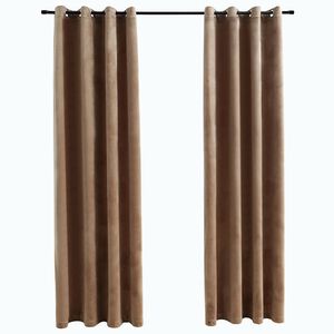 vidaXL Verdunkelungsvorh&auml;nge mit &Ouml;sen 2 Stk. Samt Beige 140x175 cm