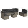 vidaXL 9-tlg. Garten-Sofagarnitur mit Kissen Grau Poly Rattan