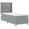vidaXL Boxspringbett mit LED-Lichtleisten Hellgrau 80 x 200 cm Stoff