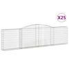 vidaXL Gabionen mit Hochbogen 25Stk. 400x30x100/120cm Verzinktes Eisen