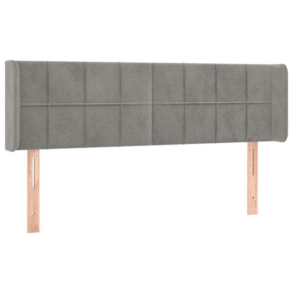 vidaXL LED Kopfteil Hellgrau 147x16x78/88 cm Samt