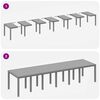 vidaXL Garten Essgruppe 15 pcs Hellgrau Polt Rattan