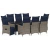 vidaXL Tisch- und Stuhlset 9 stk. Grau PE-Rattan