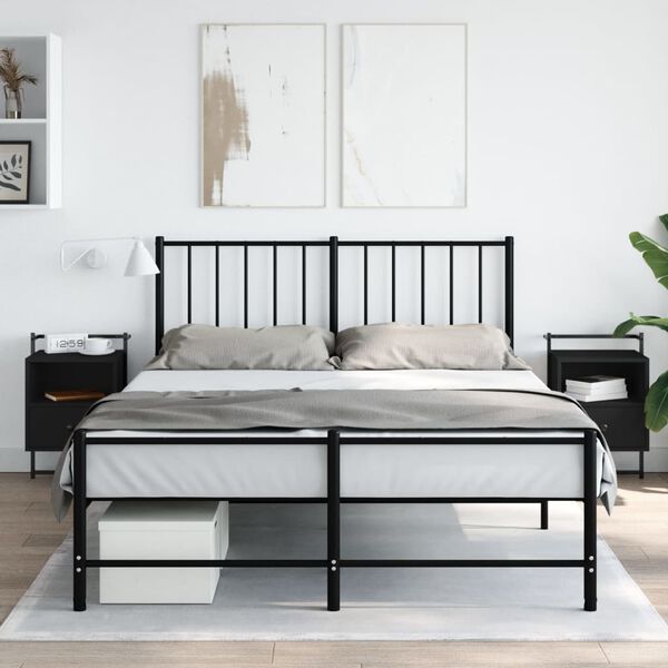 vidaXL Wand-Nachttische 2 Stk. Schwarz 40x30x61 cm Holzwerkstoff