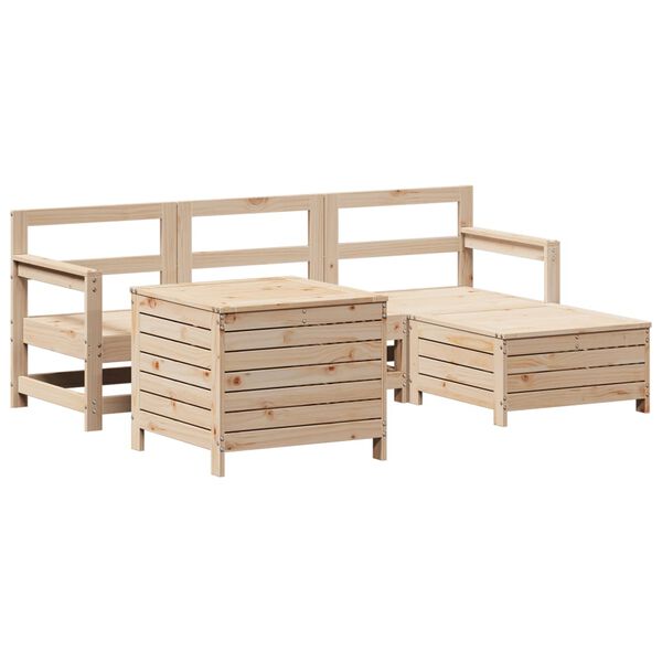 vidaXL 5-tlg. Garten-Sofagarnitur Massivholz Kiefer