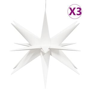 vidaXL LED-Weihnachtssterne 3 Stk. Faltbar Wei&szlig; 57 cm