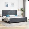 vidaXL Boxspringbett mit Kopfteil Dunkelgrau 200 x 200 cm Samt