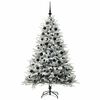 vidaXL K&uuml;nstlicher vorbeleuchteter Weihnachtsbaum mit Kugelset Gr&uuml;n