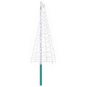 vidaXL Weihnachtsbaum-Lichterkette mit Erdspie&szlig; und Fahnenmast 180 cm