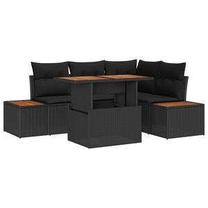 vidaXL Gartensofa-set 5 Stk. Schwarz und Braun