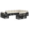 vidaXL Gartensofa-set 12 stk. Schwarz und Cremewei&szlig; Poly-Rattan