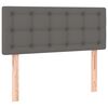 vidaXL Boxspringbett mit Matratze & LED Grau 90x200 cm Kunstleder