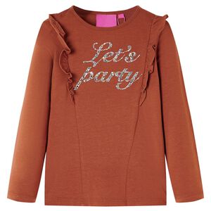 vidaXL Kinder-Langarmshirt Cognac 128