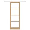 vidaXL Schiebet&uuml;r ORKDAL Natur 83 x 232 cm Massivholz Kiefer und Glas