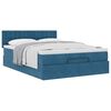 vidaXL Ottoman-Bett mit Matratze Dunkelblau 140x200 cm Samt
