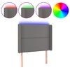 vidaXL LED Kopfteil Grau 103x16x118/128 cm Kunstleder