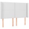 vidaXL LED Kopfteil Wei&szlig; 147x16x118/128 cm Kunstleder