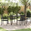 vidaXL Garten Essgruppe 5 pcs Schwarz Pulverbeschichteter Stahl