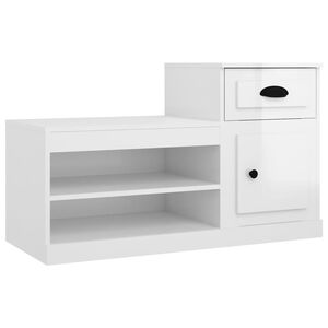 vidaXL Schuhschrank Hochglanz-Wei&szlig; 100x42x60 cm Holzwerkstoff