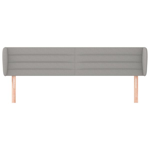 vidaXL Kopfteil mit Ohren Hellgrau 203x23x78/88 cm Stoff