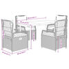 vidaXL 5-tlg. Garten-Essgruppe mit Kissen Braun Poly Rattan