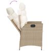 vidaXL Gartensessel mit Kissen Verstellbar Beige Poly Rattan
