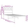 vidaXL Bettgestell mit Kopfteil Metall Wei&szlig; 90x200 cm