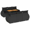 vidaXL 7-tlg. Garten-Sofagarnitur mit Kissen Schwarz Poly Rattan